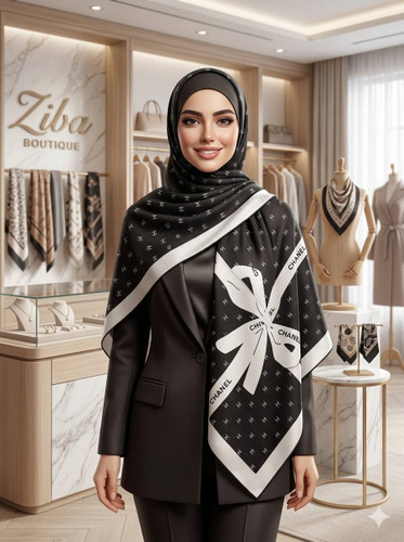 روسری سیا اسکارف وارداتی قواره ۱۴۰