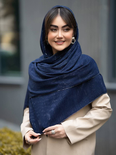 شال لمه دار سورمه ای