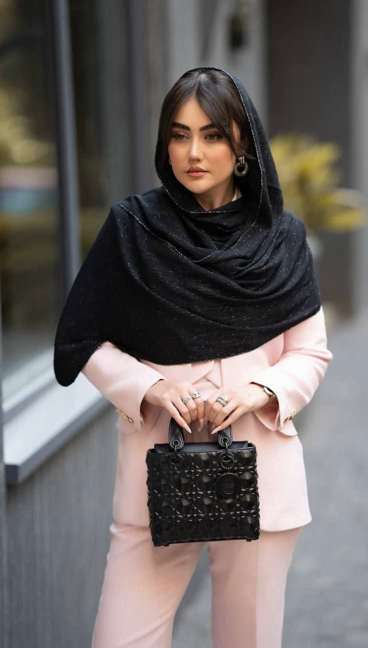 شال لمه دار مشکی