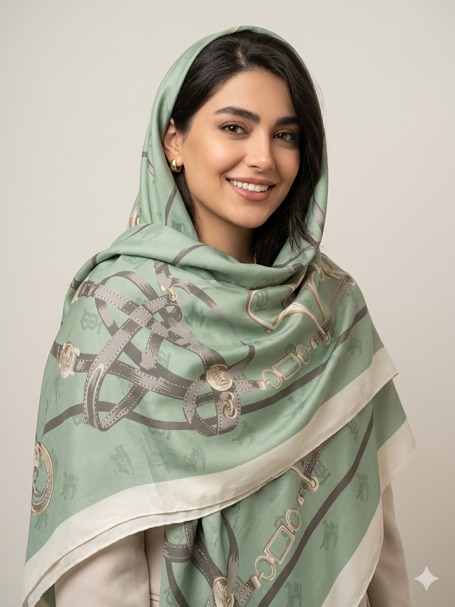 روسری سیا اسکارف وارداتی قواره ۱۴۰