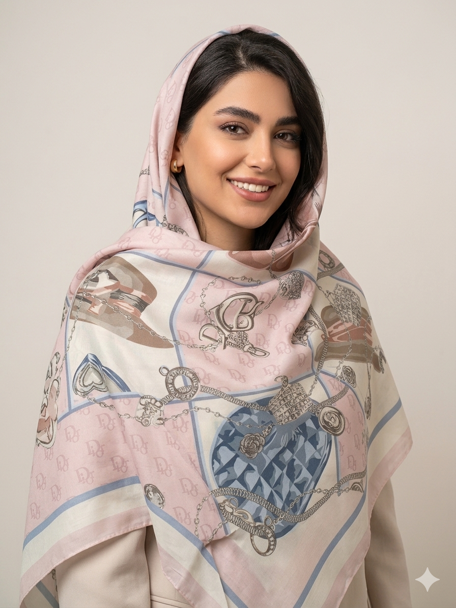 روسری سیا اسکارف وارداتی قواره ۱۴۰