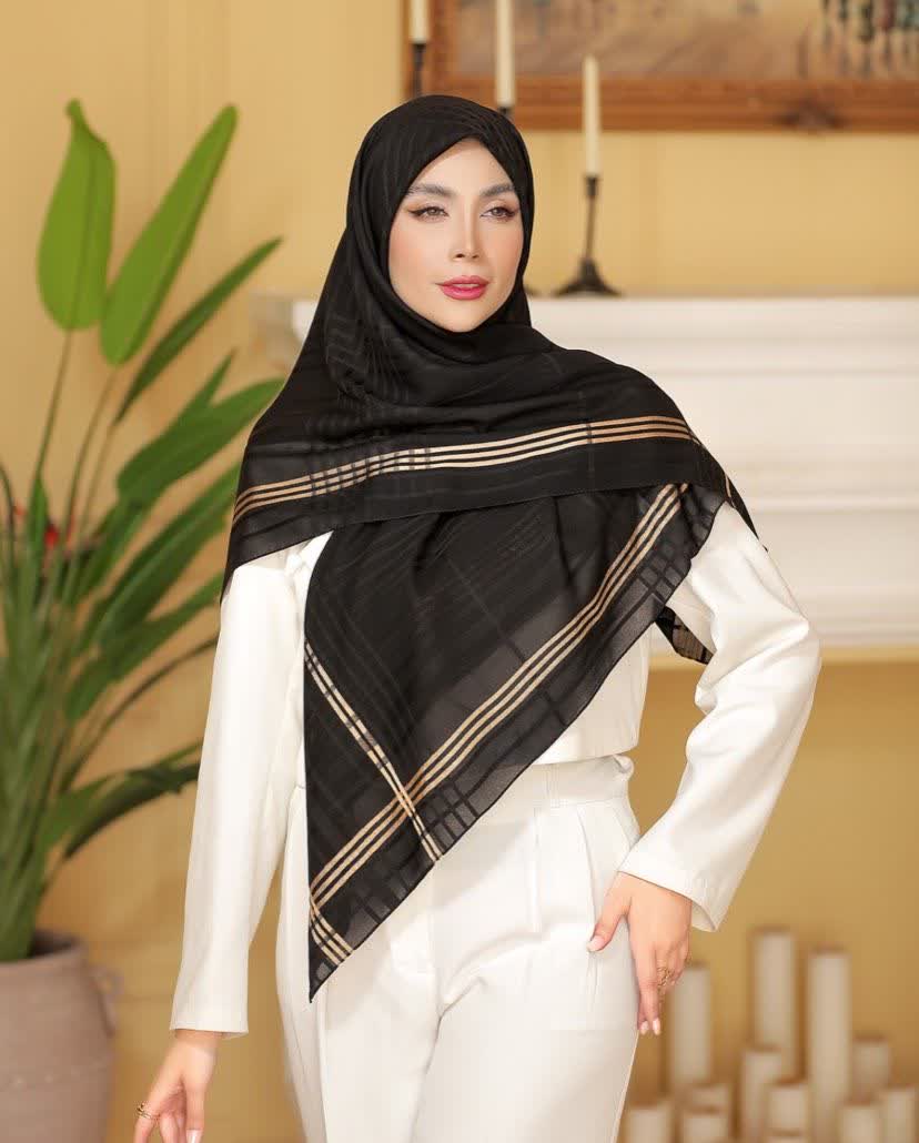 روسری مشکی وارداتی ترک آسگولاس قواره ۱۲۵