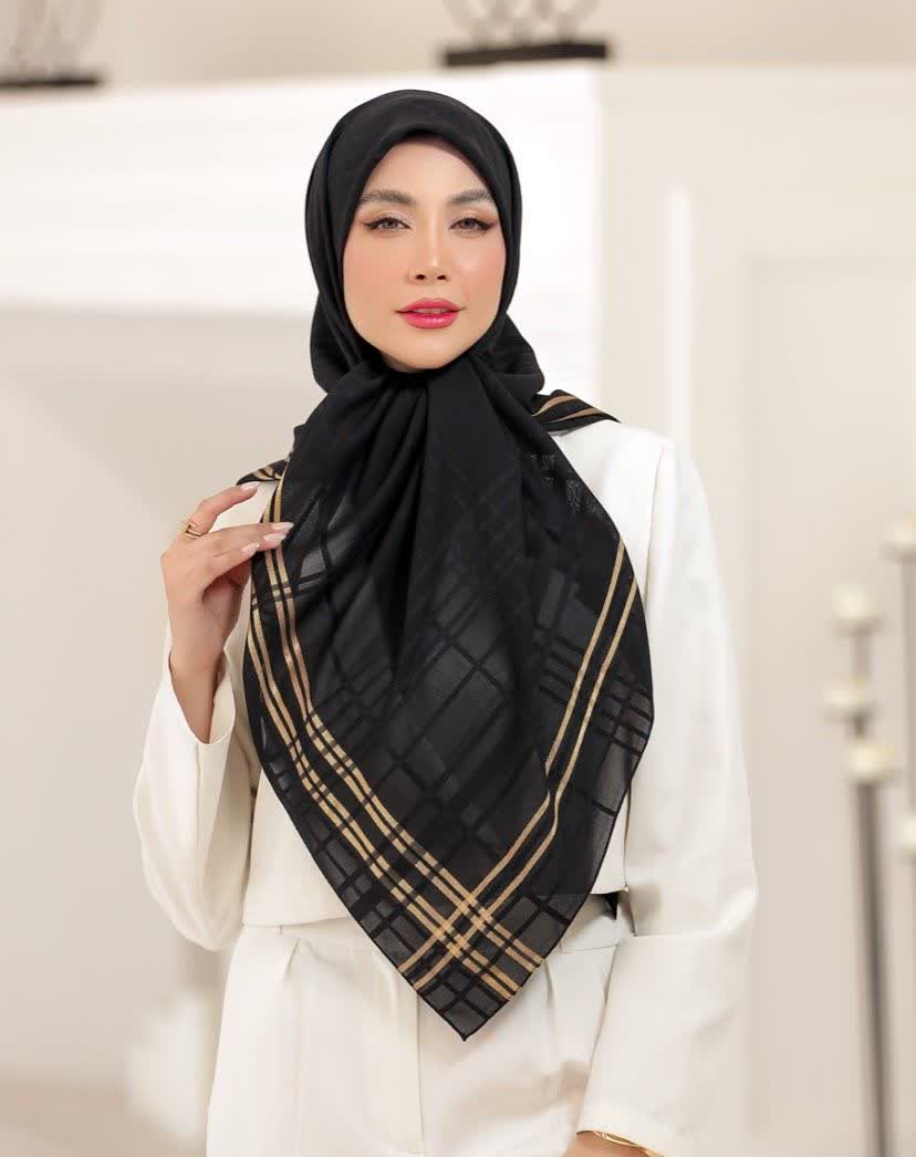 روسری مشکی وارداتی ترک  آسگولاس قواره ۱۲۵