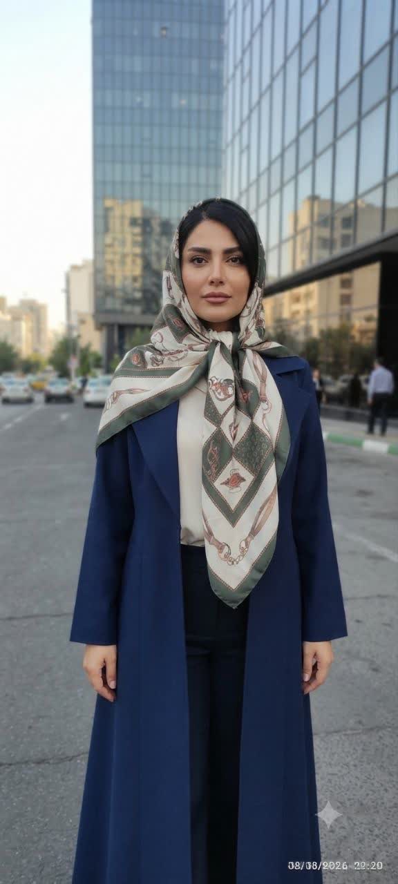 روسری نخی سیا اسکارف اعلادور دست دوز قواره ۱۳۵