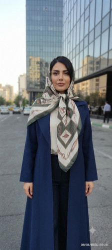 روسری نخی سیا اسکارف اعلادور دست دوز قواره ۱۳۵