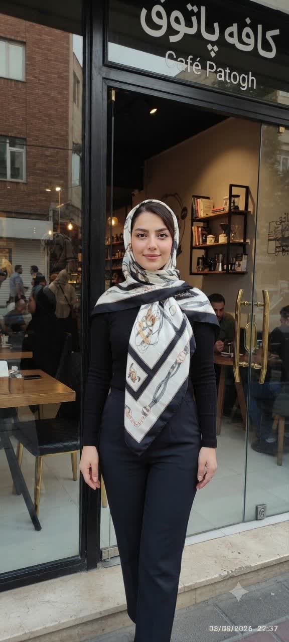 روسری نخی سیا اسکارف اعلادور دست دوز قواره ۱۳۵