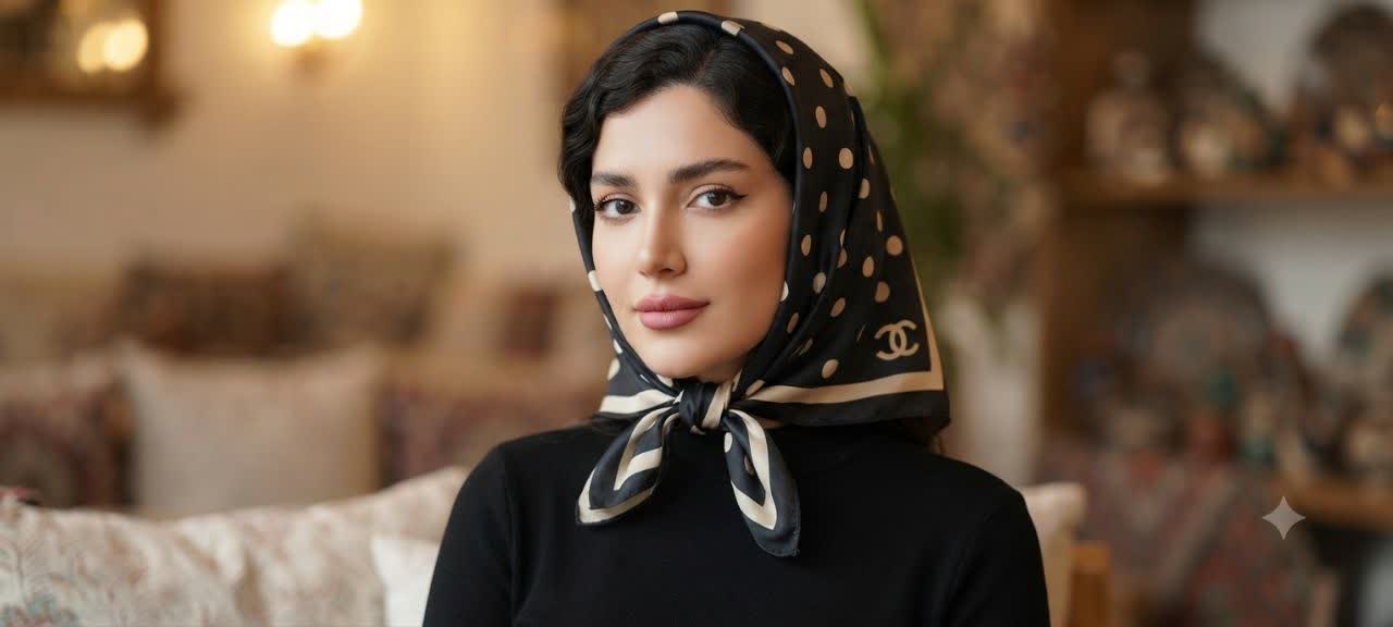 مینی اسکارف ابریشم توییل قواره ۷۵